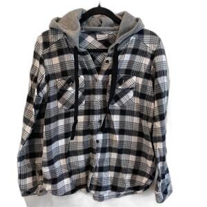 Columbia Women's Plaid Flannel Shirt Jacket with Hood - Size XS